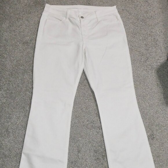 VERY NICE HEAVIER WEIGHT OLD NAVY WHITE MID RISE BOOT CUT JEANS PANTS - SIZE 10 - Picture 1 of 4